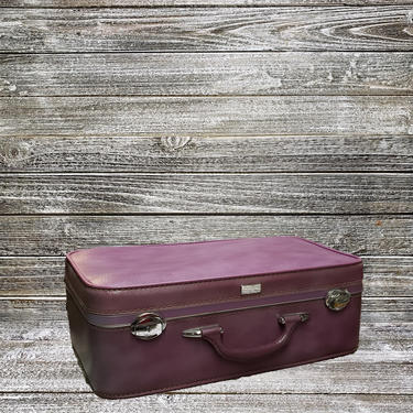 Vintage Amelia Earhart Suitcase, Marble Purple Antique Luggage, Baltimore Luggage Co, Mid Century Modern, Vintage Vacation, Vintage Luggage 