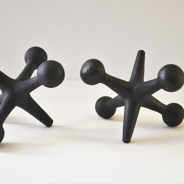 Pair of Vintage Mid-Century Cast Iron Jacks, in the manner of Bill Curry 