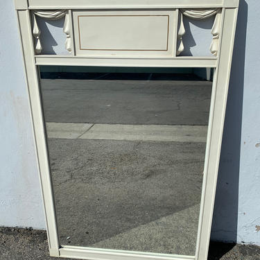 Antique Mirror Vanity White Wall Decor Bathroom Bedroom Hollywood Regency French Provincial Bohemian Boho Chic Campaign CUSTOM PAINT AVAIL 