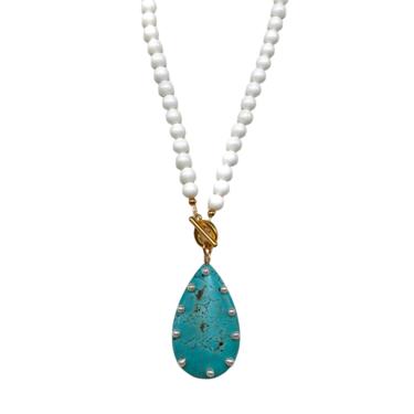 Pearl Studded Turquoise Necklace