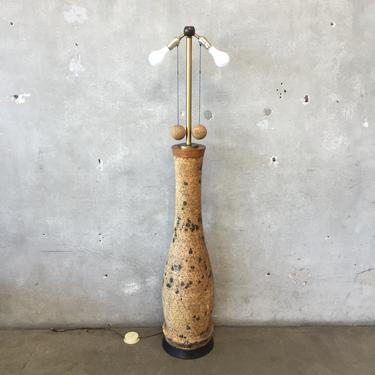 Mid Century Cork Floor Lamp