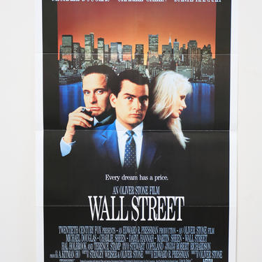 Original Theatrical One Sheet Film Poster - Wall Street, Oliver Stone 