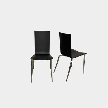 Black Wood &amp; Chrome Dining Chairs