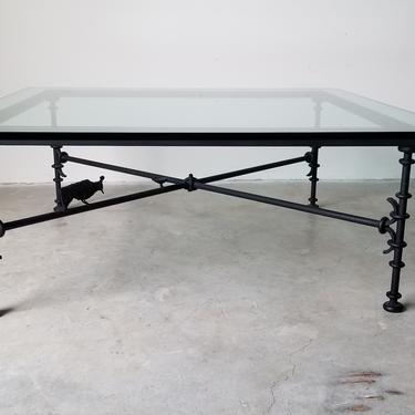 Diego Giacometti Manner Glass Top Coffee Table 
