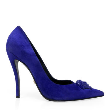 Versace Blue Suede Heels