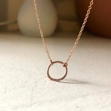 14k Gold Circle Choker Necklace Sold Pink Gold 
