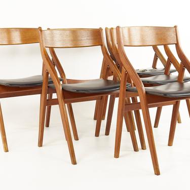 Dyrlund Mid Century Teak Folding Chairs - Set of 6 - mcm 