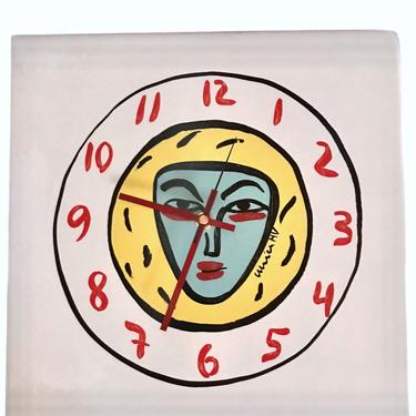 Swedish Modern Ceramic Wall Clock by Ulrica Hydman Vallien 1990s