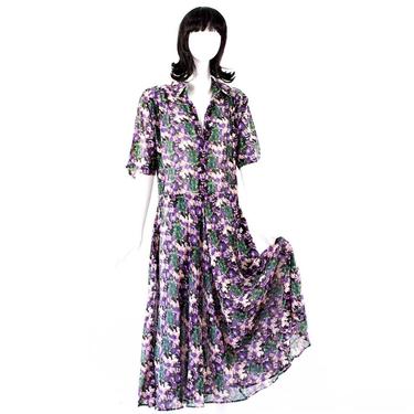 Deadstock VINTAGE: 1980's - ZASHI India Floral Print Dress - Maxi Dress - Boho - New Old Stock - SKU 24-00014885 