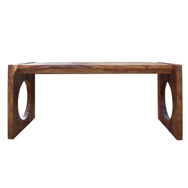 Raw Wood Plank Rectangular Contemporary  Wood Base Desk Table cs4912S