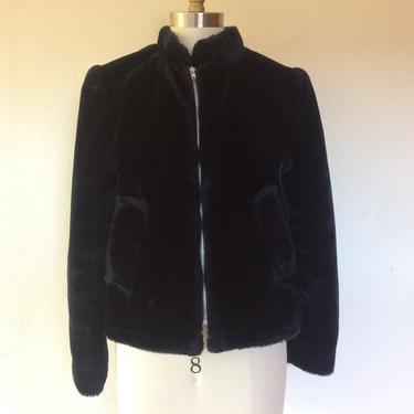 1990s Black faux fur jacket 