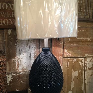 Navy Glass Lamp with Shade