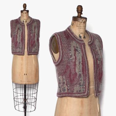 Vintage 70s MISSONI Mohair Blend Vest/ 1970s Neutral Sweater Knit Cropped Vest by luckyvintageseattle