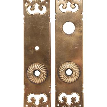 Pair of Antique Brass Fluted Door Back Plates