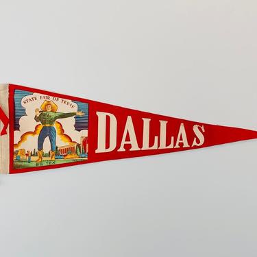 Vintage Dallas Texas State Fair of Texas Big Tex Souvenir Pennant 