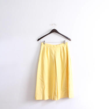 Sunny Yellow Pleated Midi Skirt 