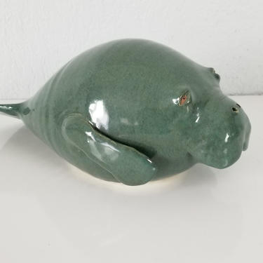 1980's Vintage Marufran Art Pottery Whale Sculpture 