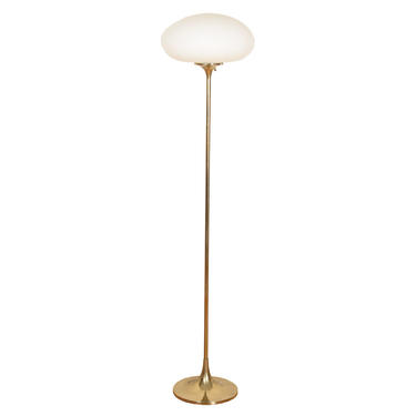 MCM Brass Floor Lamp w\/ Globe