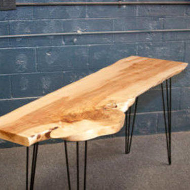 YOUR CUSTOM  Live Edge Maple CONSOLE Table - Wood - Natural - Modern 