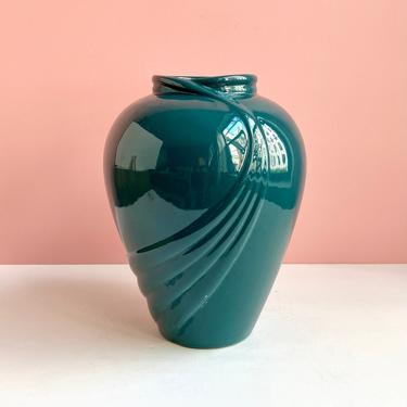 Haeger Art Deco Vase - Dark Teal 