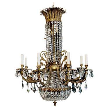 Beautiful and rare 1940's crystal chandelier from Spain