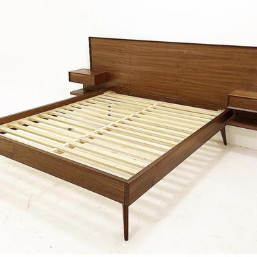 Custom Platform Walnut Bed by CaliforniaMWoodworks