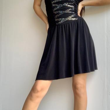 Y2K MOSCHINO Jeans Black Sparkly Mini Dress 