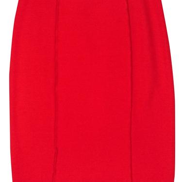 St. John - Red Knit Wool Pencil Skirt Sz 10