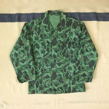 Size S - M Vintage Republic of Korea (South Korea) Marines Frog Camo HBT Shirt 