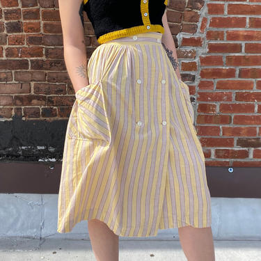 Vintage Chic Striped Cotton Skirt Size S by 40KorLess