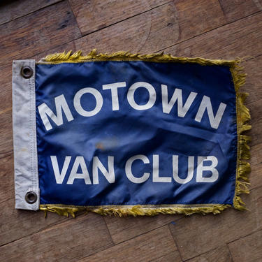 Vintage 1960s MOTOWN VAN CLUB Motorcade Flag Lodge Meet Swap Fringe Ratrod Barnfind Retro Mid-Century Detroit Motor City Car 