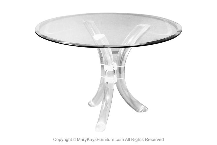 Charles Hollis Jones Style Mid Century Glass Lucite Dining Table By Hill Mfg. 