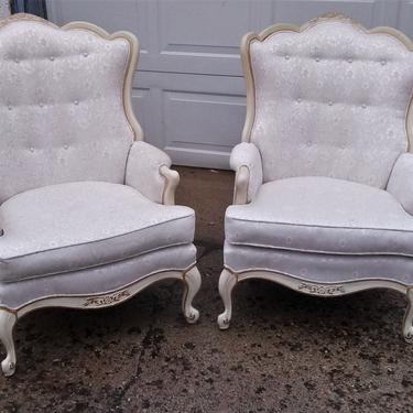 CHAIR, Louis XVI Upholstered Chair, Floral Print, French Provincial, Shabby Chic (Pair of 2) 
