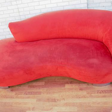 Vladimir Kagan Cloud Sofa in Red Fabric Mid Century Modern