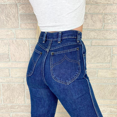 70&#39;s Wrangler High Rise Western Bell Bottom Jeans / Size 23 XXS 