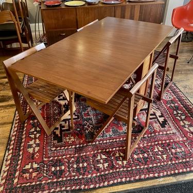Mid Century Drop Leaf Hideaway Table and Chair Set