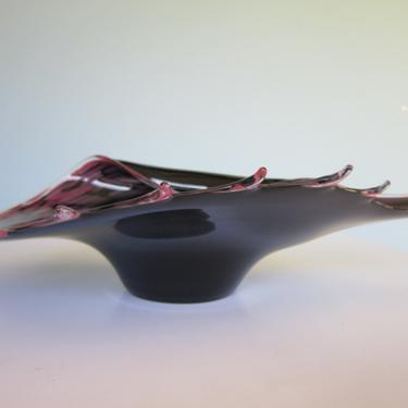 Mid-Century Modern Handblown Art Glass Bowl - WOW 