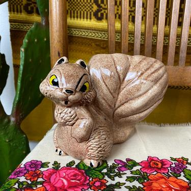 Vintage Kitsch Small Squirrel Planter 