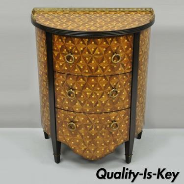 Marquetry Inlay Half Round Demilune Commode Chest by Monarch Century Furniture