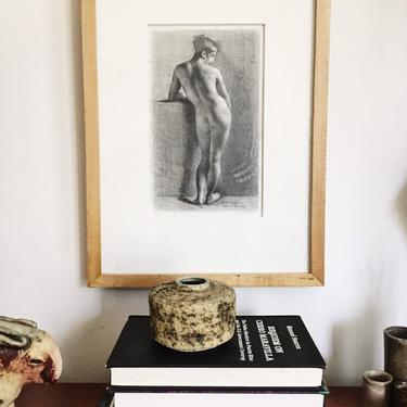 Original Graphite nude study by Alan B. Ramsay Signed Framed 