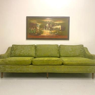 Mid Century Sofa, MCM Avocado Green Sofa, Boho Couch, Vintage Sofa, Boho Living Room 