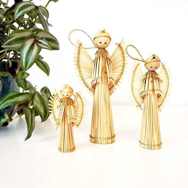 Handmade Reed Angel Ornaments / Christmas Decoration 