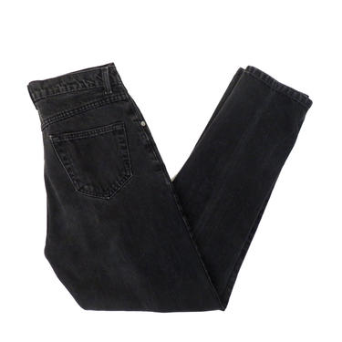 Vintage 90s Black Denim High Waist Skinny Jeans Mom Jeans Size 28 x 30 