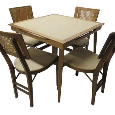 Mid Century Modern FOLDING DINING SET / Game Table Set by Stakmore 