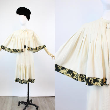 1930s FOGA rayon dress and CAPE large VOLUP | new fall 