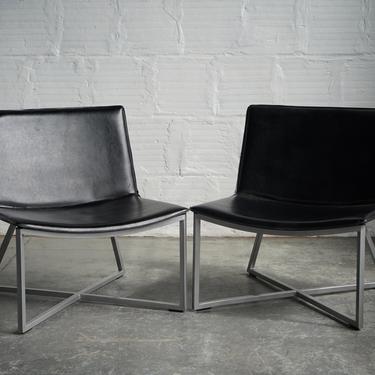 Armless Leather Accent Chairs