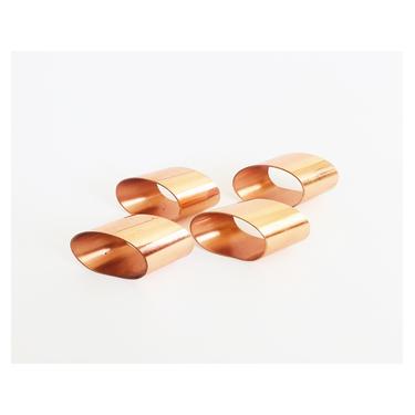 Vintage Copper Napkin Rings / Set of 4 