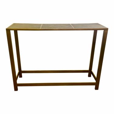 Modern Aged Brass Finished Metal Console Table
