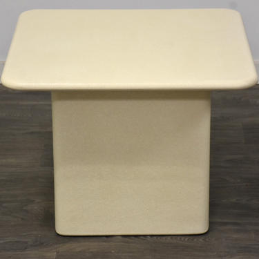 Ivory Color Gesso Post Modern End Table 