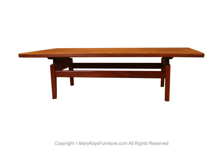 Mid Century Jens Risom Floating Top Coffee Table Bench 